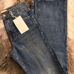 Sezane Dark Blue Straight Leg Jeans